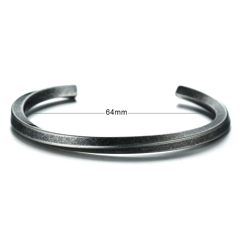 Vnox Twisted Stainless Steel Bangle